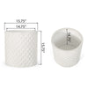 Gana Cylindrical Planter | 3D Diamond Design | Antique White Concrete 16"
