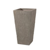 Rahu Tall Tapered Planter | Bark-Like Stone Finish | Brown Concrete 31"