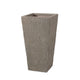 Rahu Tall Tapered Planter | Bark-Like Stone Finish | Brown Concrete 31"