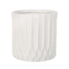 Gana Cylindrical Planter | Ribbed Pattern | Antique White Concrete 17"