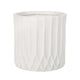 Gana Cylindrical Planter | Ribbed Pattern | Antique White Concrete 17"