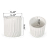 Gana Cylindrical Planter | Ribbed Pattern | Antique White Concrete 17"