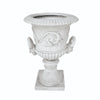 Kiti Urn Planter on Pedestal | Carved Antique White Concrete | 28"