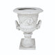 Kiti Urn Planter on Pedestal | Carved Antique White Concrete | 28"
