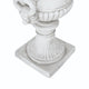 Kiti Urn Planter on Pedestal | Carved Antique White Concrete | 28"