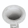 Kiti Urn Planter on Pedestal | Carved Antique White Concrete | 28"