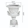 Kiti Urn Planter on Pedestal | Carved Antique White Concrete | 28"