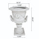 Kiti Urn Planter on Pedestal | Carved Antique White Concrete | 28"
