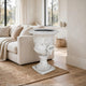 Kiti Urn Planter on Pedestal | Carved Antique White Concrete | 28"