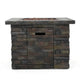 Outdoor Fire Pit w Handles | 40000 BTU | Stone Finish Gray Concrete 33"