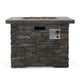Outdoor Fire Pit w Handles | 40000 BTU | Stone Finish Gray Concrete 33"
