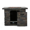 Outdoor Fire Pit w Handles | 40000 BTU | Stone Finish Gray Concrete 33"