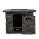 Outdoor Fire Pit w Handles | 40000 BTU | Stone Finish Gray Concrete 33"