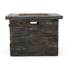 Outdoor Fire Pit w Handles | 40000 BTU | Stone Finish Gray Concrete 33"