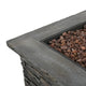 Outdoor Fire Pit w Handles | 40000 BTU | Stone Finish Gray Concrete 33"