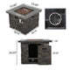 Outdoor Fire Pit w Handles | 40000 BTU | Stone Finish Gray Concrete 33"