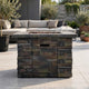 Outdoor Fire Pit w Handles | 40000 BTU | Stone Finish Gray Concrete 33"