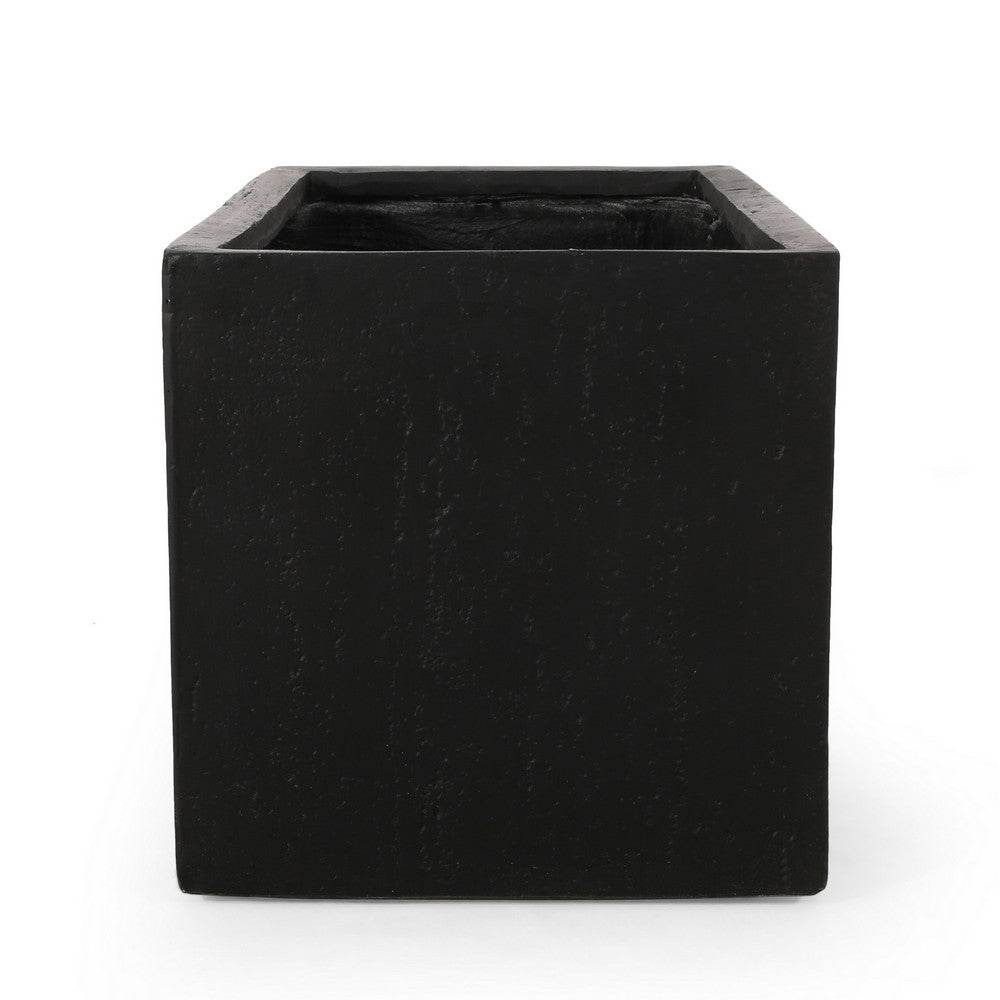 Rectangular Planter | Handcrafted | Stone Finish Black Concrete 35"
