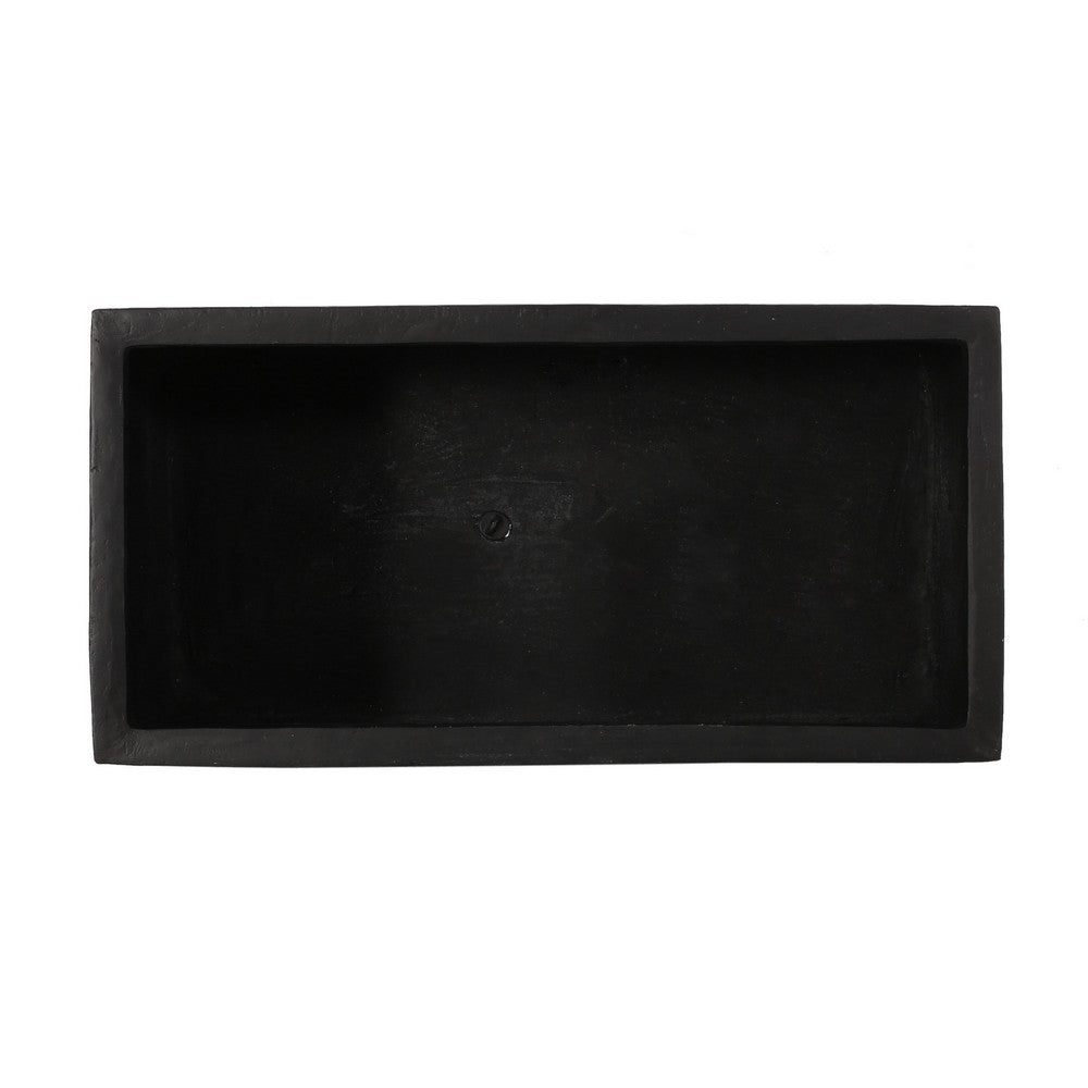 Rectangular Planter | Handcrafted | Stone Finish Black Concrete 35"