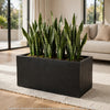 Rectangular Planter | Handcrafted | Stone Finish Black Concrete 35"