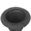 Kiti Urn Planter on Pedestal | Antique Gray Concrete w Carving | 28 Inch