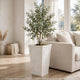 Rahu Tall Tapered Planter | Framed Panel | Antique White Concrete 31"