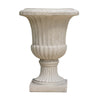 Italian Urn Planter | Campana Shape | Fluted Antique White Concrete 27"
