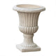Italian Urn Planter | Campana Shape | Fluted Antique White Concrete 27"