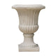 Italian Urn Planter | Campana Shape | Fluted Antique White Concrete 27"