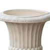 Italian Urn Planter | Campana Shape | Fluted Antique White Concrete 27"