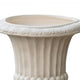 Italian Urn Planter | Campana Shape | Fluted Antique White Concrete 27"