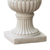 Italian Urn Planter | Campana Shape | Fluted Antique White Concrete 27"