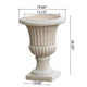 Italian Urn Planter | Campana Shape | Fluted Antique White Concrete 27"