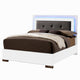 Full Bedroom Set, White and Gray, 2 Piece Set with Nightstand