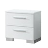 Full Bedroom Set, White and Gray, 2 Piece Set with Nightstand