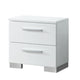 Full Bedroom Set, White and Gray, 2 Piece Set with Nightstand
