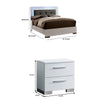 Full Bedroom Set, White and Gray, 2 Piece Set with Nightstand