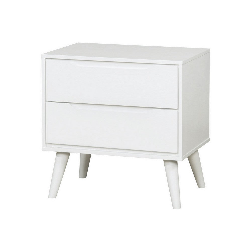 Full Bedroom Set, White, 2 Piece Set with Nightstand