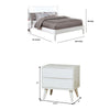 Full Bedroom Set, White, 2 Piece Set with Nightstand
