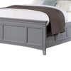 Full Bedroom Set, Gray and Chrome, 2 Piece Set with Nightstand