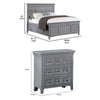 Full Bedroom Set, Gray and Chrome, 2 Piece Set with Nightstand