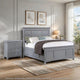 Full Bedroom Set, Gray and Chrome, 2 Piece Set with Nightstand