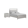 Full Bedroom Set | Champagne Silver | Gray | & Nickel | 2 Piece Set with Nightst&