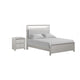 Full Bedroom Set | Champagne Silver | Gray | & Nickel | 2 Piece Set with Nightst&