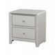 Full Bedroom Set | Champagne Silver | Gray | & Nickel | 2 Piece Set with Nightst&