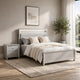 Full Bedroom Set | Champagne Silver | Gray | & Nickel | 2 Piece Set with Nightst&