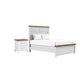 Full Bedroom Set | White | Dark Brown | & Nickel | 2 Piece Set with Nightst&