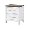 Full Bedroom Set | White | Dark Brown | & Nickel | 2 Piece Set with Nightst&