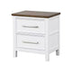 Full Bedroom Set | White | Dark Brown | & Nickel | 2 Piece Set with Nightst&