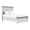 Full Bedroom Set | White | Dark Brown | & Nickel | 2 Piece Set with Nightst&